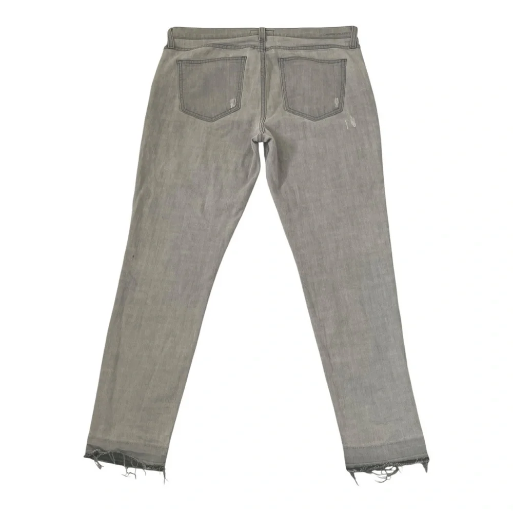 Current/Elliott The Stiletto Jeans Womens 27 Grey Good Distressed Raw Hem‎ Crop